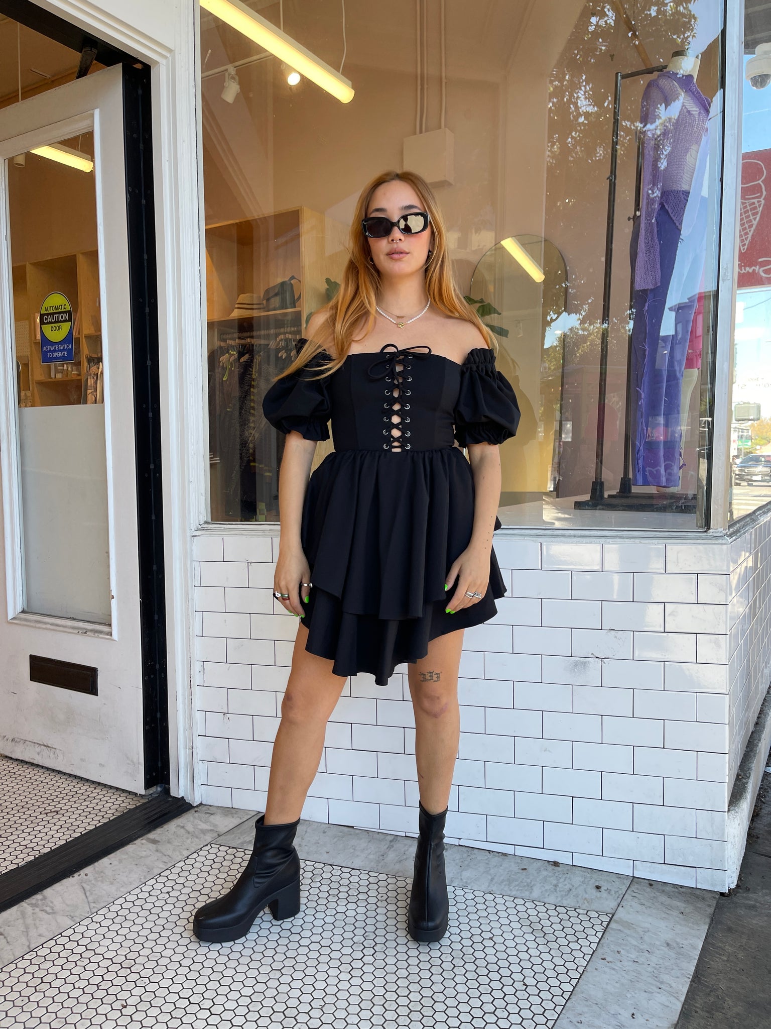 Lace up on sale party dress