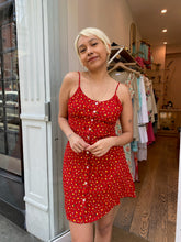 Load image into Gallery viewer, Alpine Floral Midsummer Dress in Red
