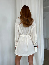Load image into Gallery viewer, May Pleated Shirt Dress in Cream
