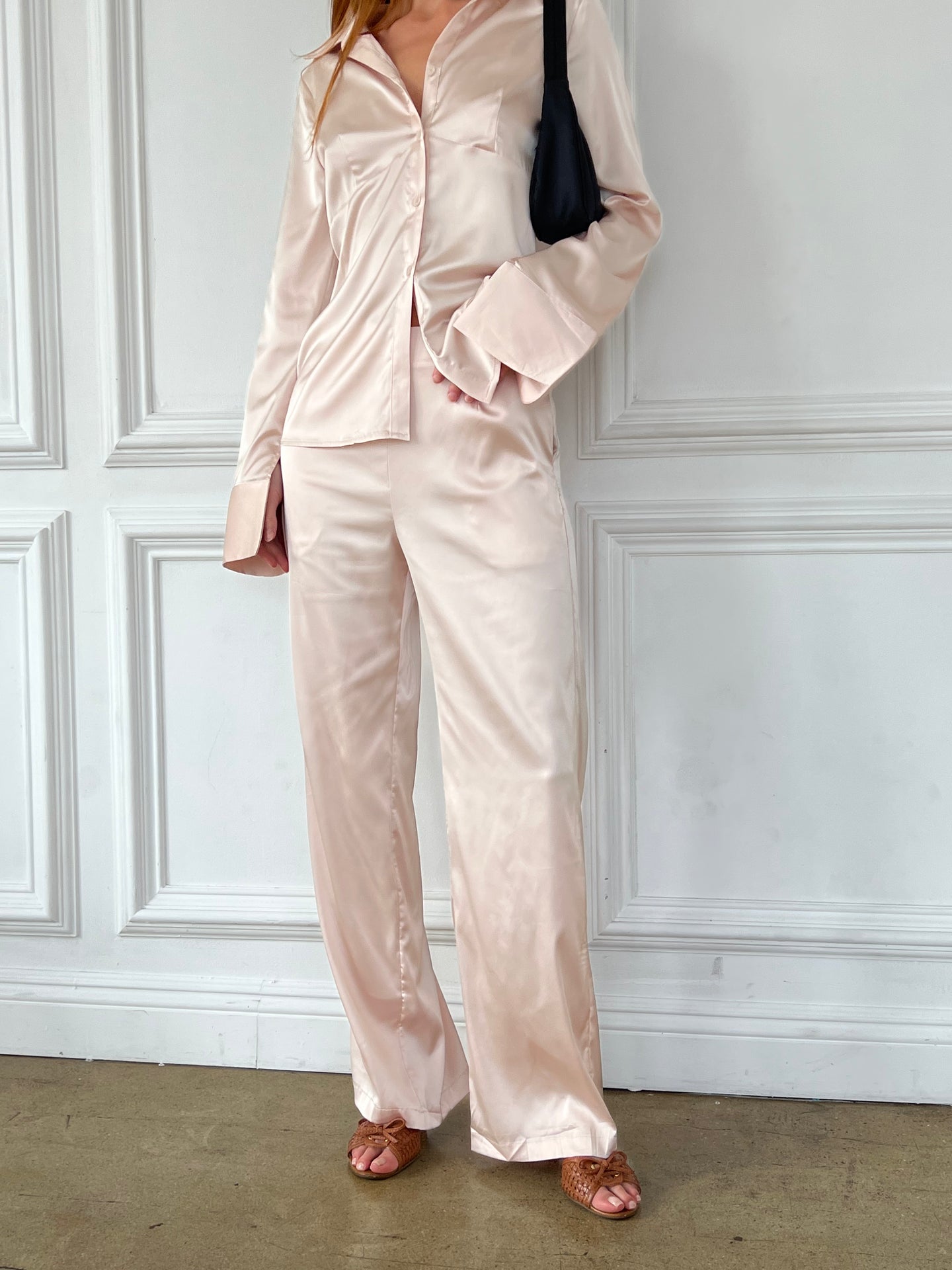 Tristan Satin Set in Fog