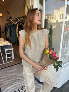Bora Sleeveless Knit Top in Beige