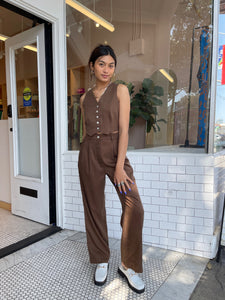 Pleated Pant in Chocolate