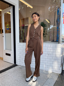 Pleated Pant in Chocolate