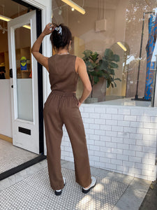 Pleated Pant in Chocolate