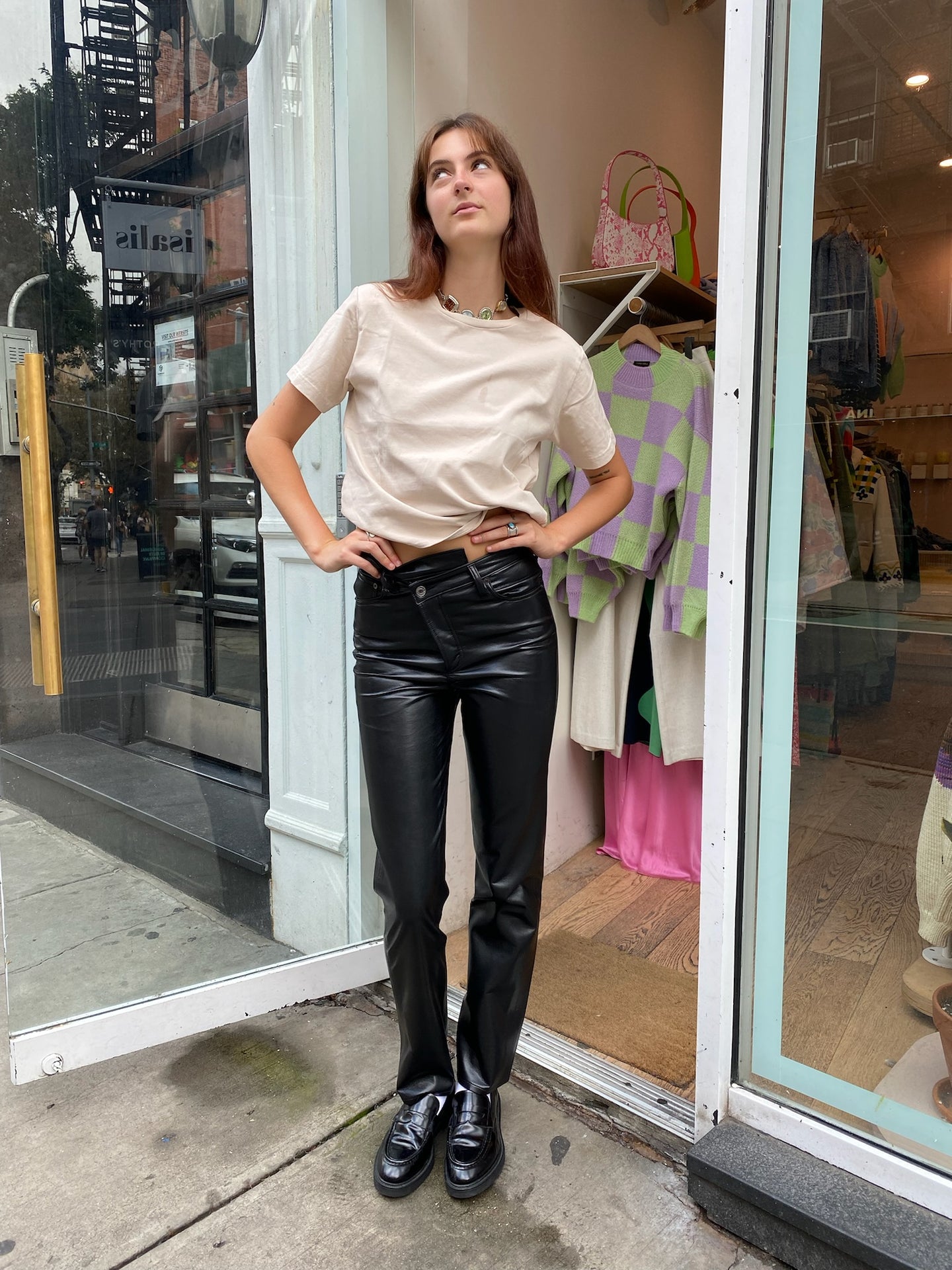 Recycled Leather Criss Cross Straight in Detox