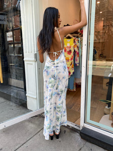 Corrine Split Maxi Dress in Watercolour Floral