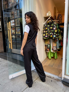 Pleated Trouser in Jet