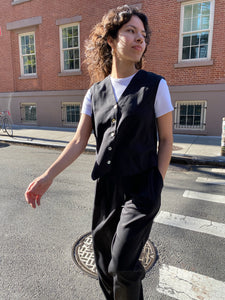 Pleated Trouser in Jet