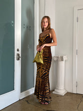 Load image into Gallery viewer, Scarlette Dress in Burnout Amber/Black
