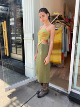 Load image into Gallery viewer, Sun Knit Midi Dress in Green/Lime

