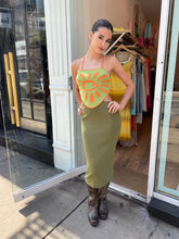 Load image into Gallery viewer, Sun Knit Midi Dress in Green/Lime

