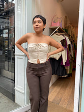 Load image into Gallery viewer, Osbourne Strapless Lace Up Corset in Bone
