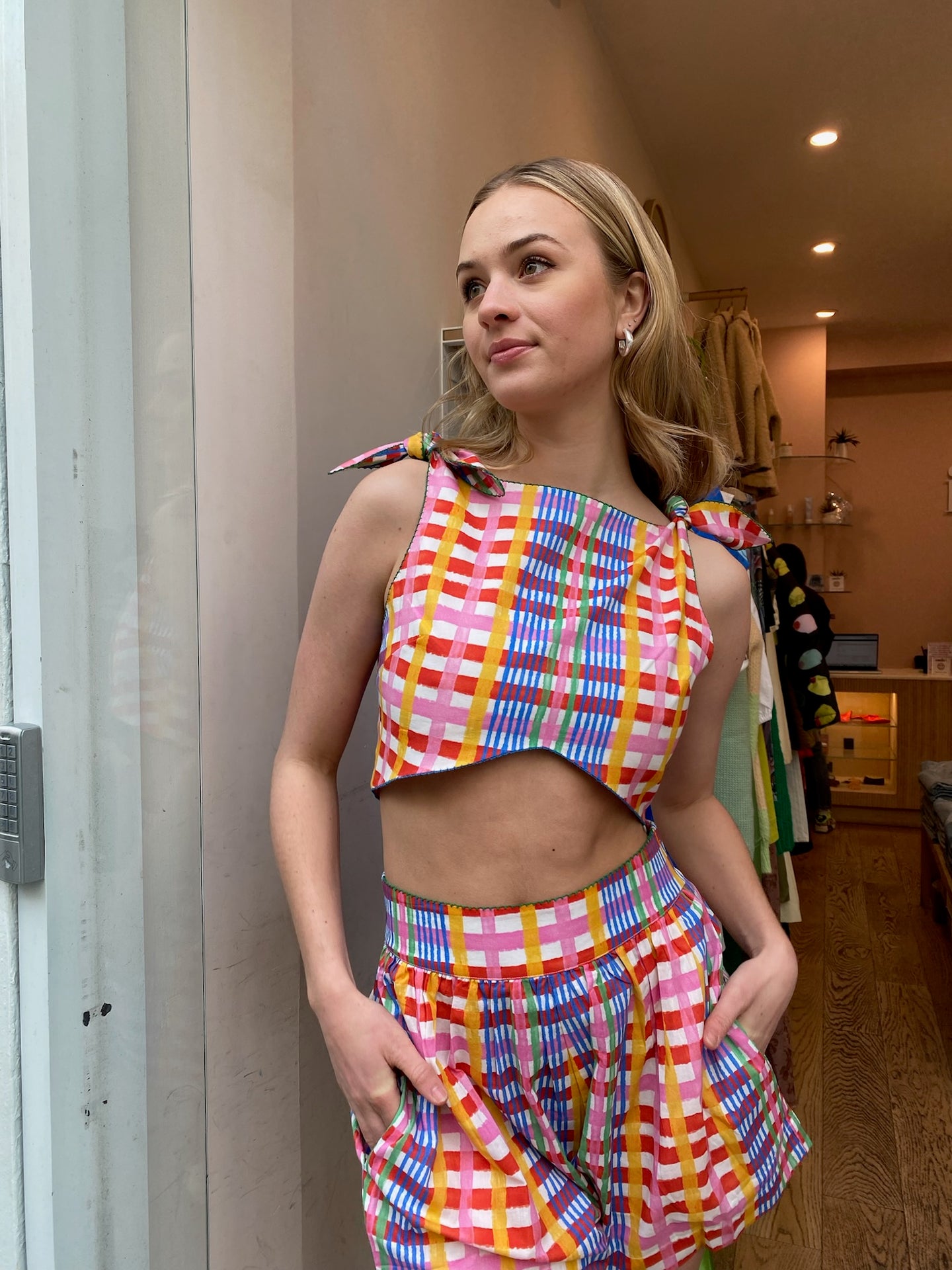 Nudos Top in Tartan Charra