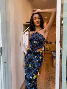 Mauve Dress in Blue Multi