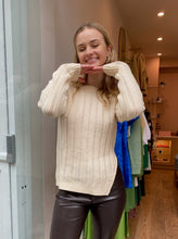 Load image into Gallery viewer, Maura Sweater with Slit in Cream
