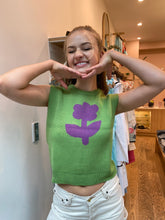 Load image into Gallery viewer, One Flower Vest in Green Purple
