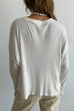 Load image into Gallery viewer, Rib henley long sleeve in Cream
