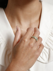 Libby Ring in Silver/Green