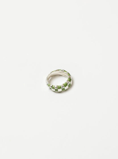 Libby Ring in Silver/Green