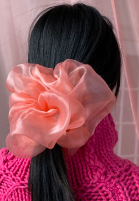 Giant Organza Scrunchie in Peach