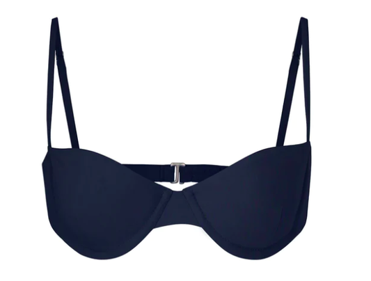 The Balconette Underwire Bikini Top in Navy
