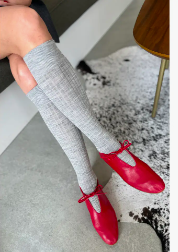 Schoolgirl Socks in Grey Melange