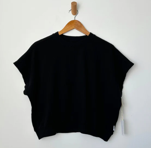 French Terry Sophie Top in Black
