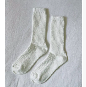 Cottage Socks in White Linen