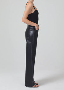 Recycled Leather Annina Trouser Jean in Black