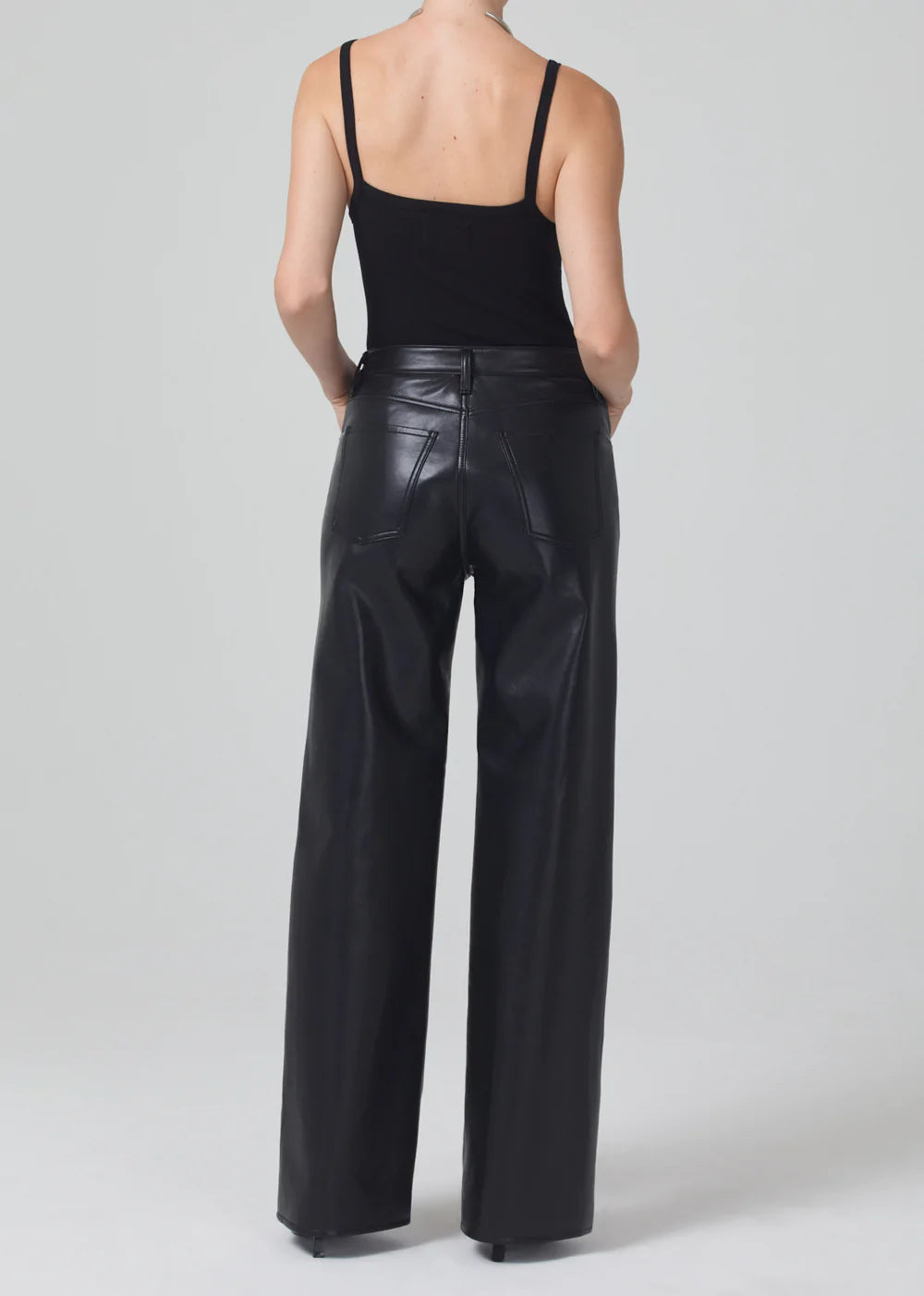 Recycled Leather Annina Trouser Jean in Black