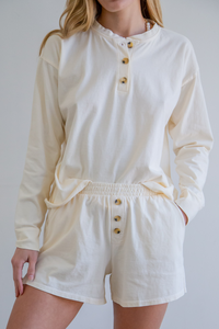 Sweater Henley Short in Creme