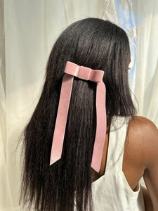 Velvet Ribbon French Clip in Mauve