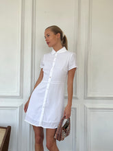 Load image into Gallery viewer, Theodora Button Down Mini Dress in Linen
