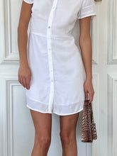 Load image into Gallery viewer, Theodora Button Down Mini Dress in Linen
