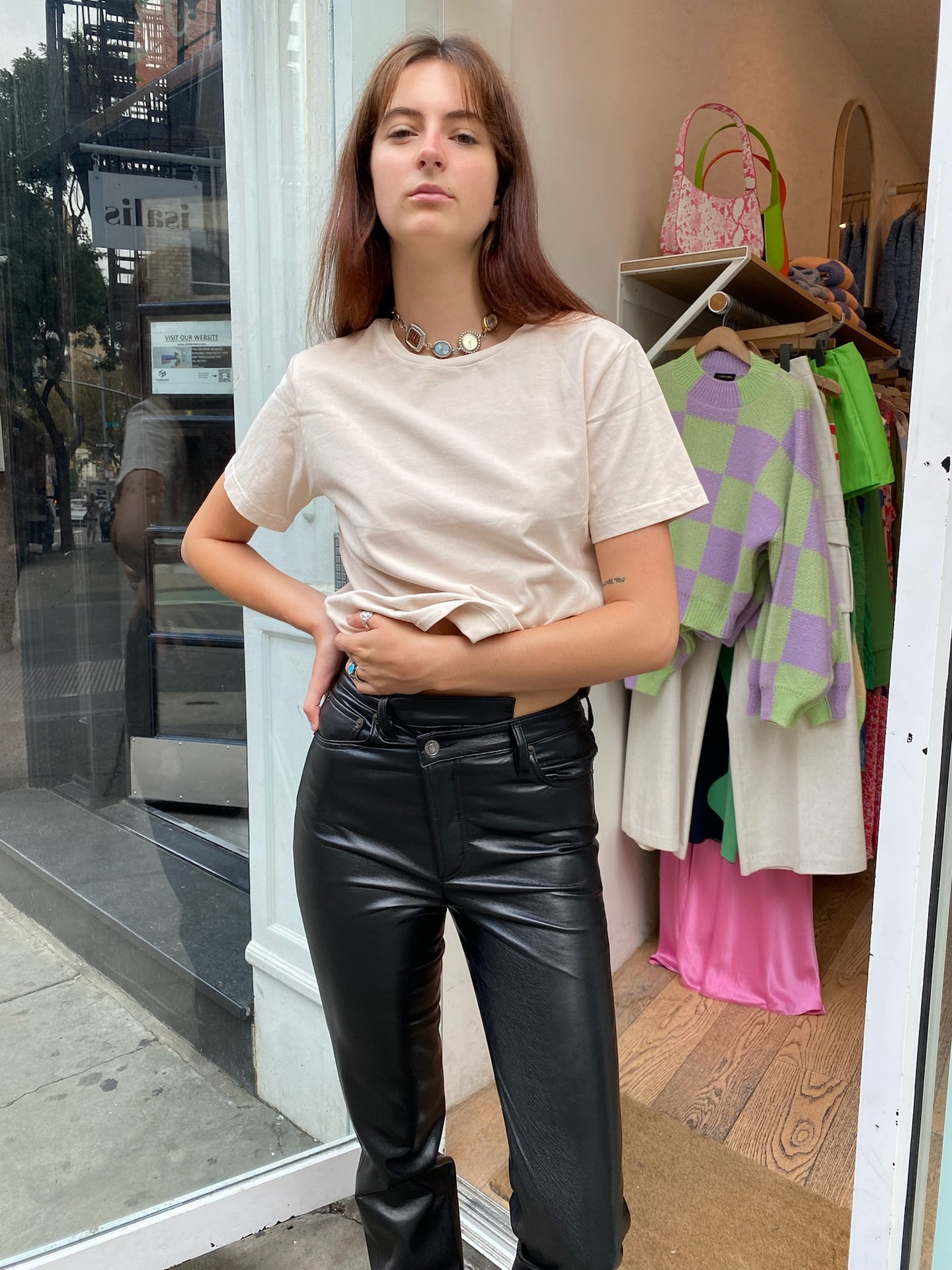 Football Tee in Bone