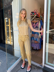 Judy Mesh Top in Yellow Brick Multi