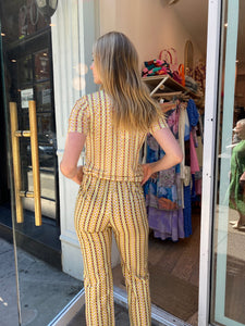Judy Mesh Top in Yellow Brick Multi