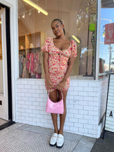 Load image into Gallery viewer, Rumi Ruched Mini Dress in Strawberry Garden
