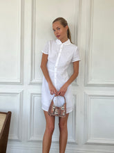 Load image into Gallery viewer, Theodora Button Down Mini Dress in Linen
